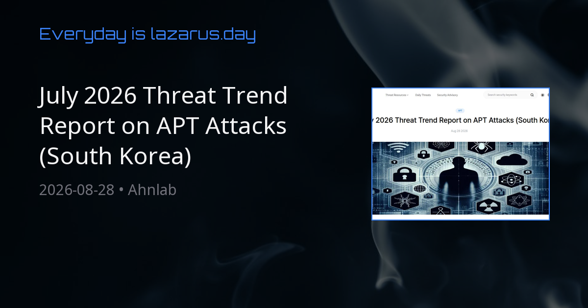 July 2026 Threat Trend Report on APT Attacks (South Korea) - Ahnlab ...