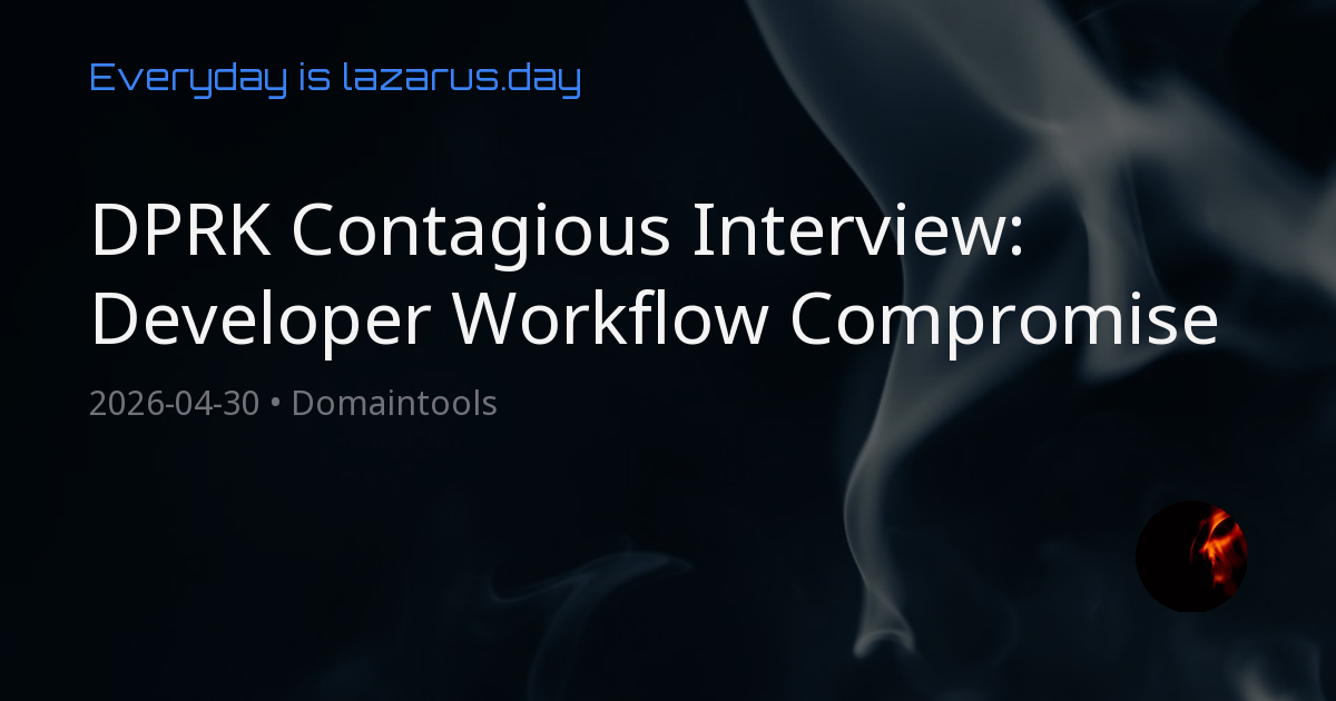 DPRK Contagious Interview: Developer Workflow Compromise - Domaintools ...